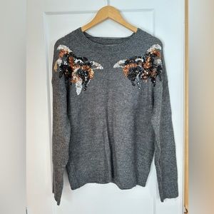 Very Moda sweater, grey with sequin detail, size M